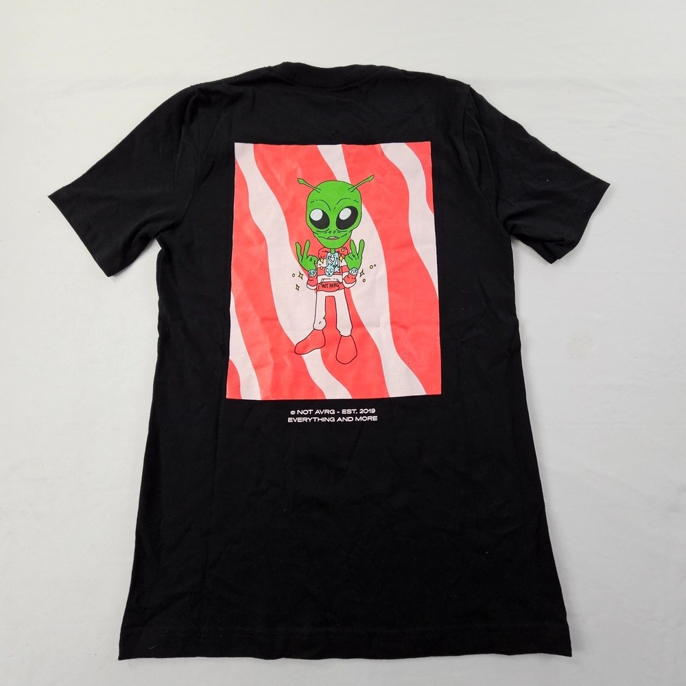 Not AVRG Alien Everything and More Black Short Sleeve Cotton T-Shirt Men's S
